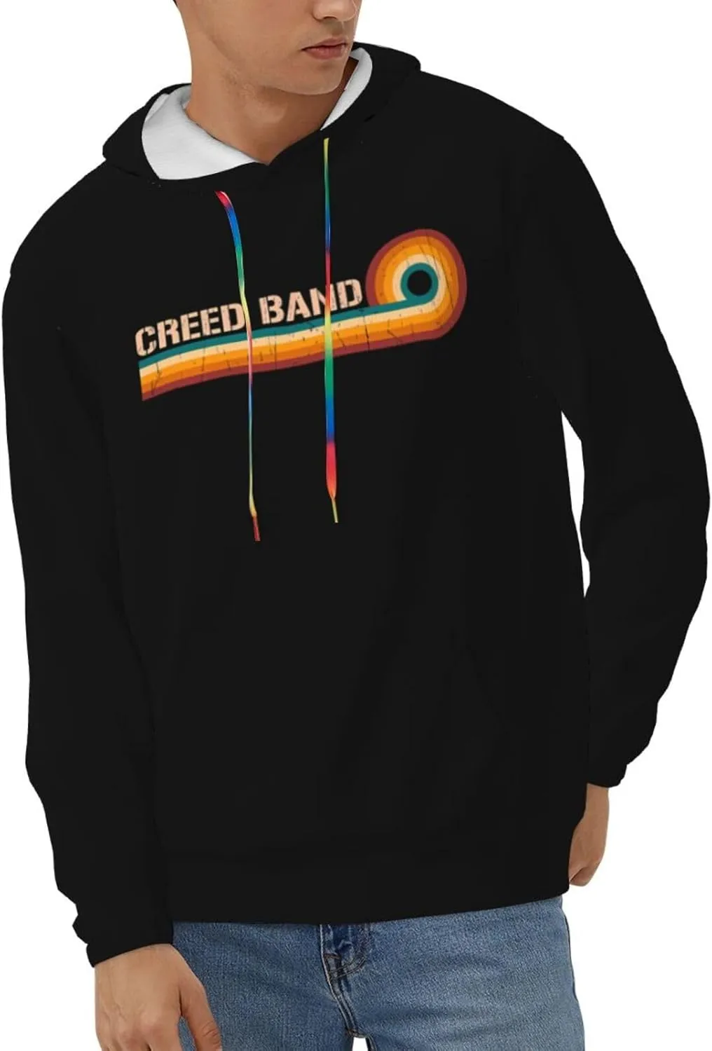 Men'S Graphic Polyester Pullover Shirt With Pocket Stylish Sweatshirt Breathable Jumper