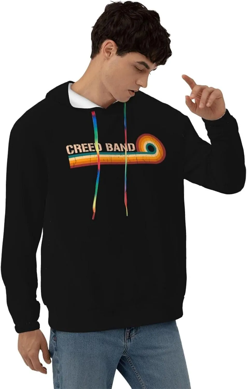 Men'S Graphic Polyester Pullover Shirt With Pocket Stylish Sweatshirt Breathable Jumper