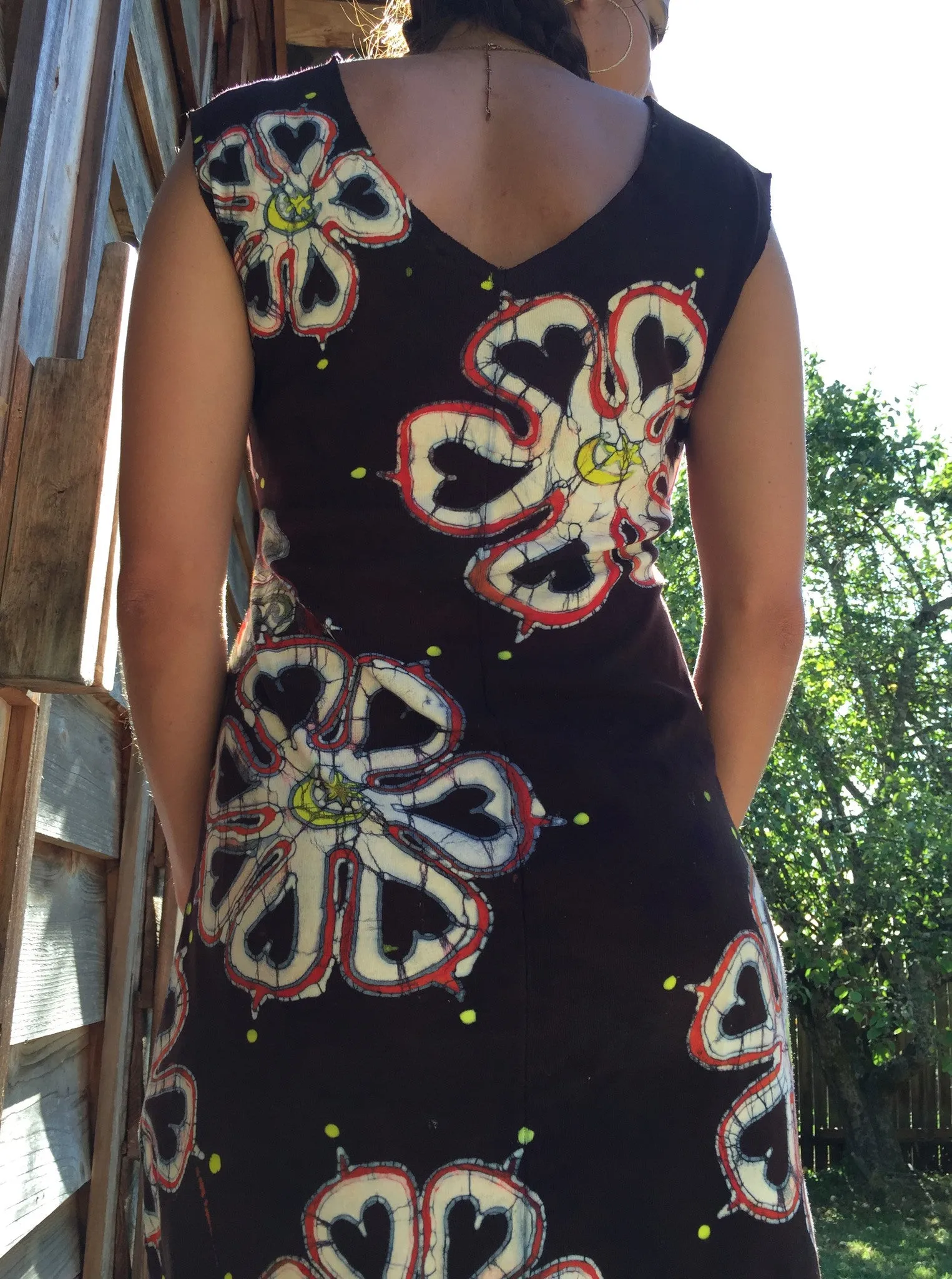 Night Bloom Flower Power Organic Cotton Batik Dress