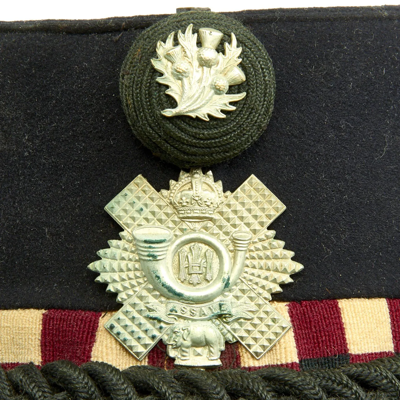 Original British Victorian Era Scottish Highland Light Infantry Shako - Dated 1900