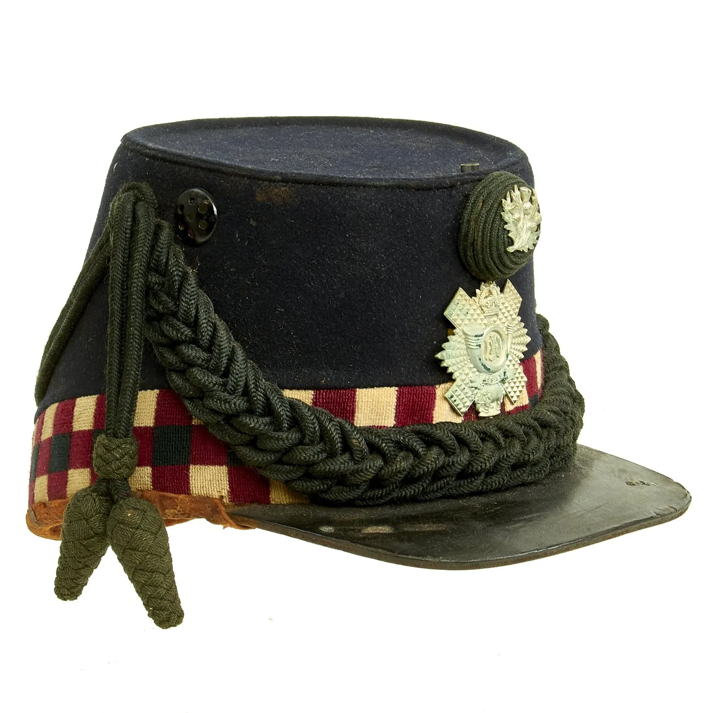 Original British Victorian Era Scottish Highland Light Infantry Shako - Dated 1900