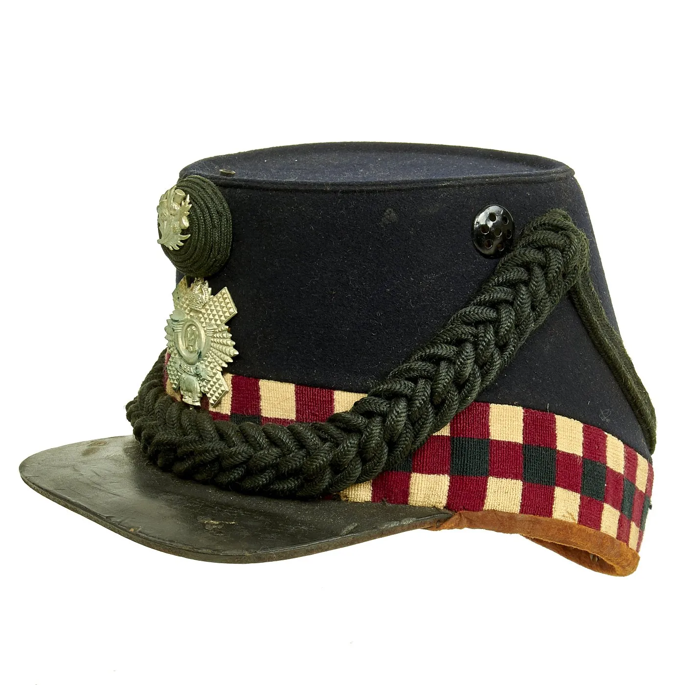Original British Victorian Era Scottish Highland Light Infantry Shako - Dated 1900