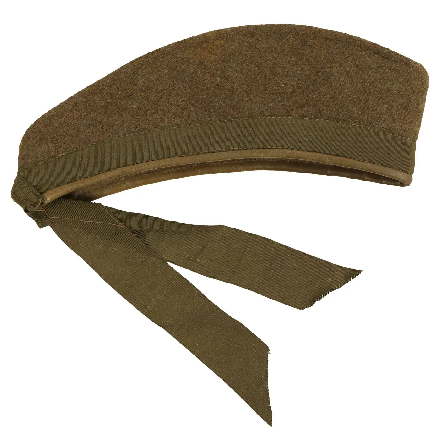 Original Canadian WWI Queen's Own Cameron Highlanders Khaki Glengarry Side Cap dated 1916 - Size 6 3/4