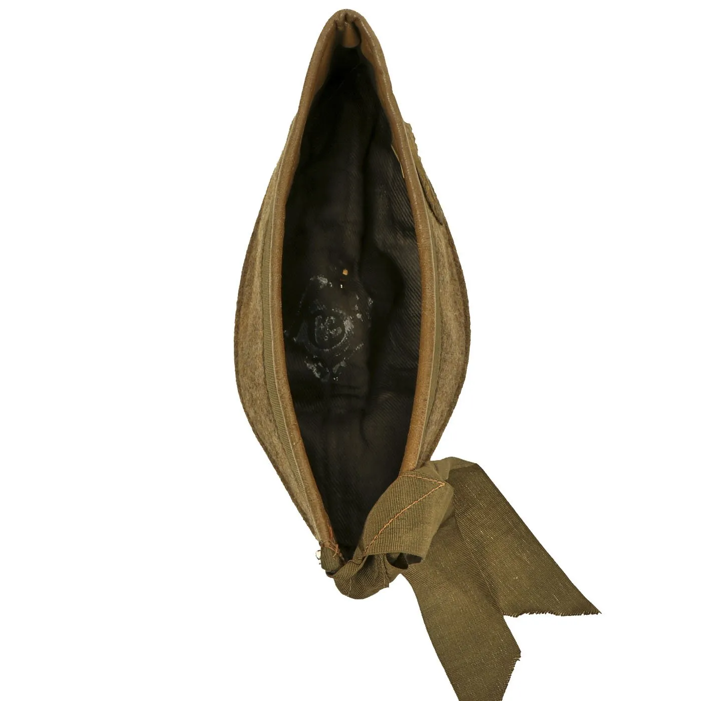 Original Canadian WWI Queen's Own Cameron Highlanders Khaki Glengarry Side Cap dated 1916 - Size 6 3/4