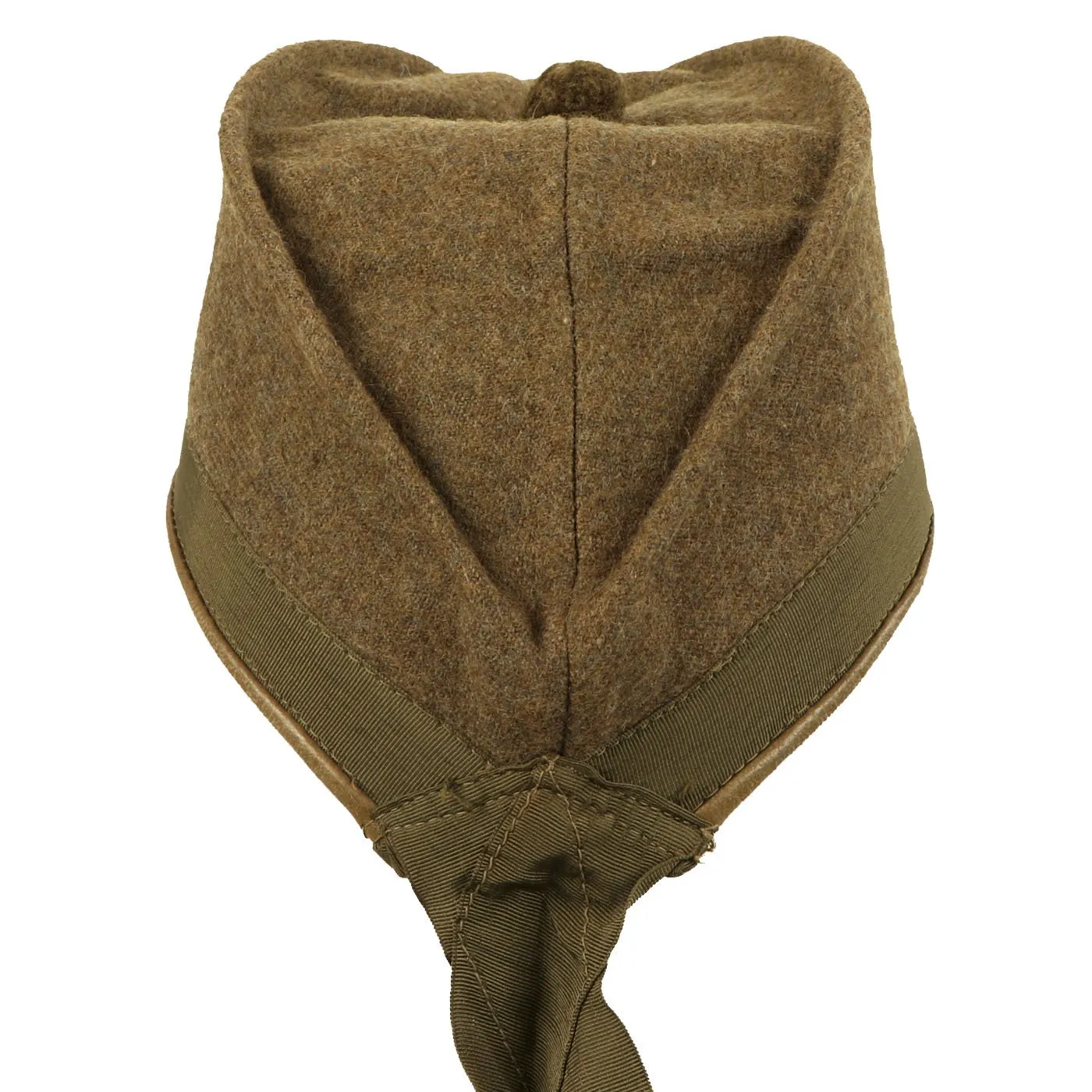 Original Canadian WWI Queen's Own Cameron Highlanders Khaki Glengarry Side Cap dated 1916 - Size 6 3/4