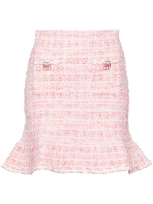 Pink Check Knit Skirt