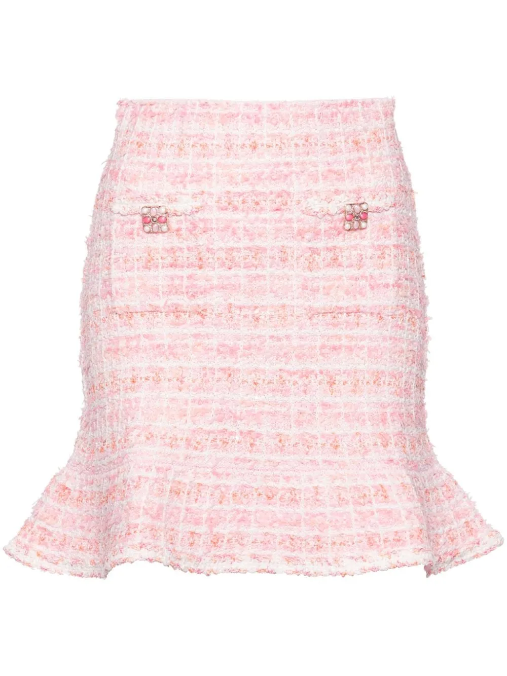 Pink Check Knit Skirt