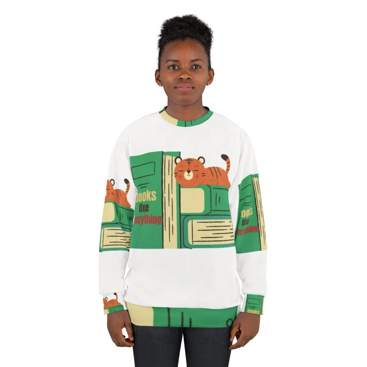 "Books Fix Everything" Cozy Reading Sweatshirt