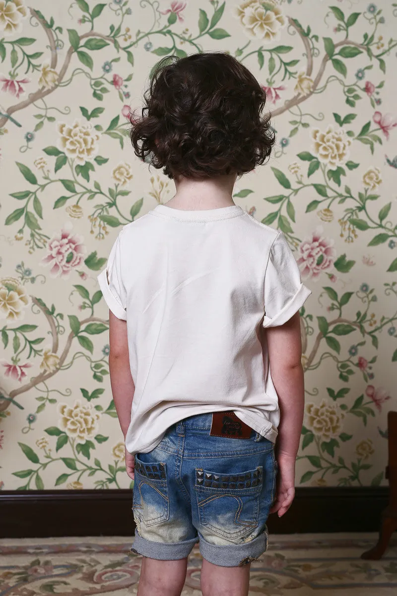 Rock Your Kid Heavy Metal Denim Shorts