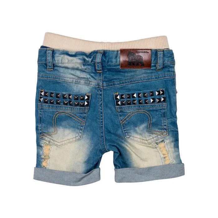 Rock Your Kid Heavy Metal Denim Shorts