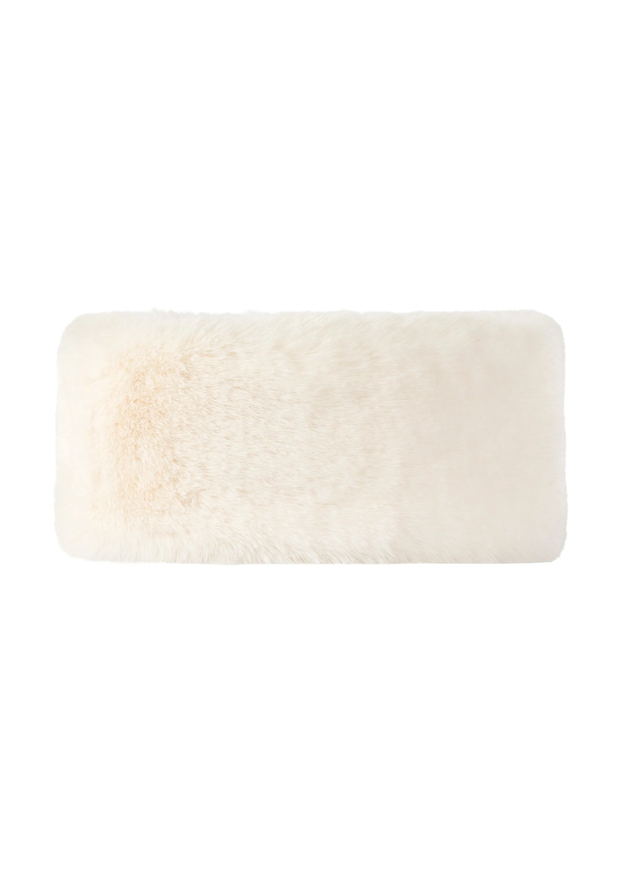 Short Hair Faux Fur Headband in Ivory