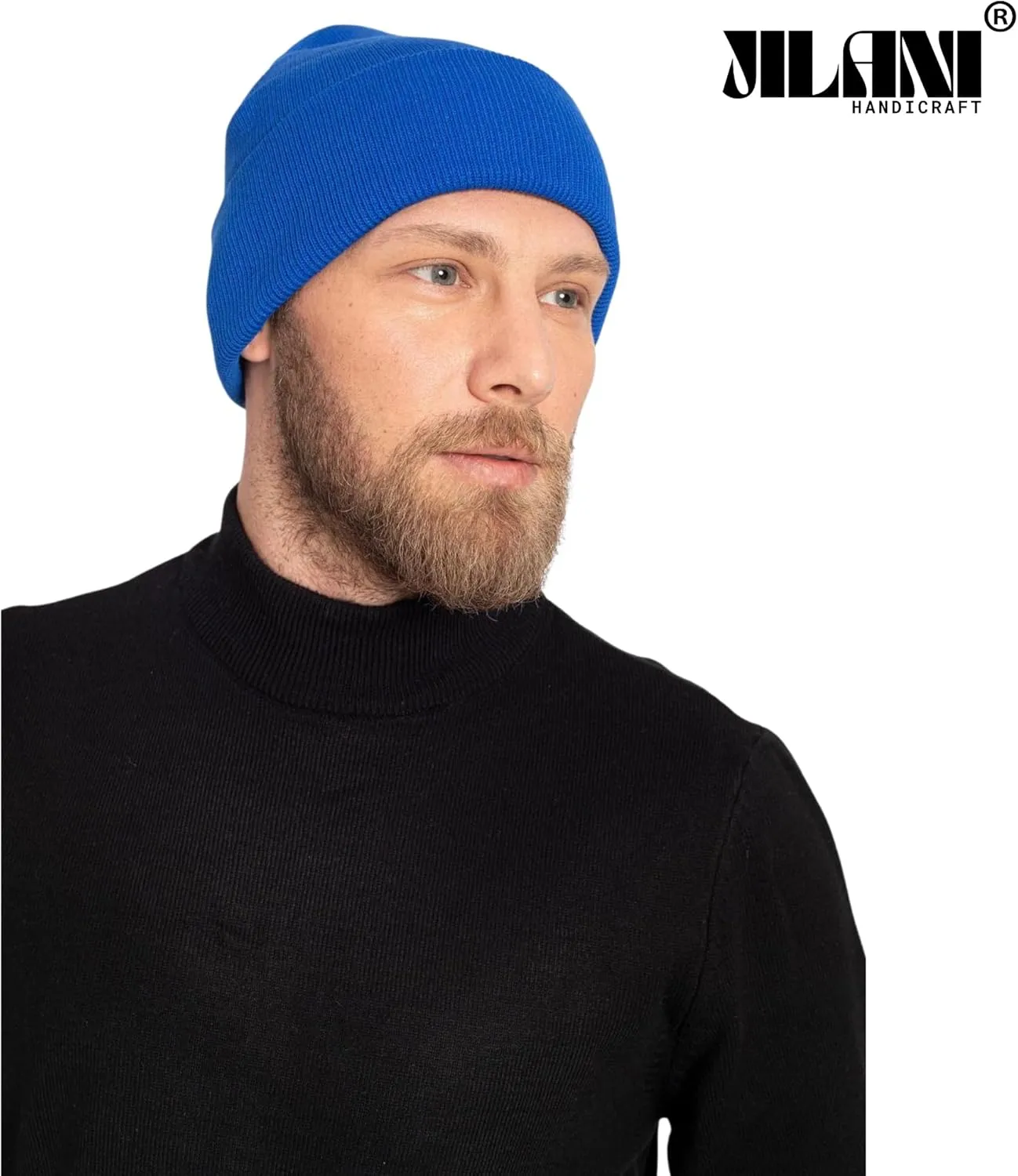 Soft Multicolor Winter Hats, Knitted Beanie Hats for Women & Men Knit Cuffed Beanies Women Plain Beanies