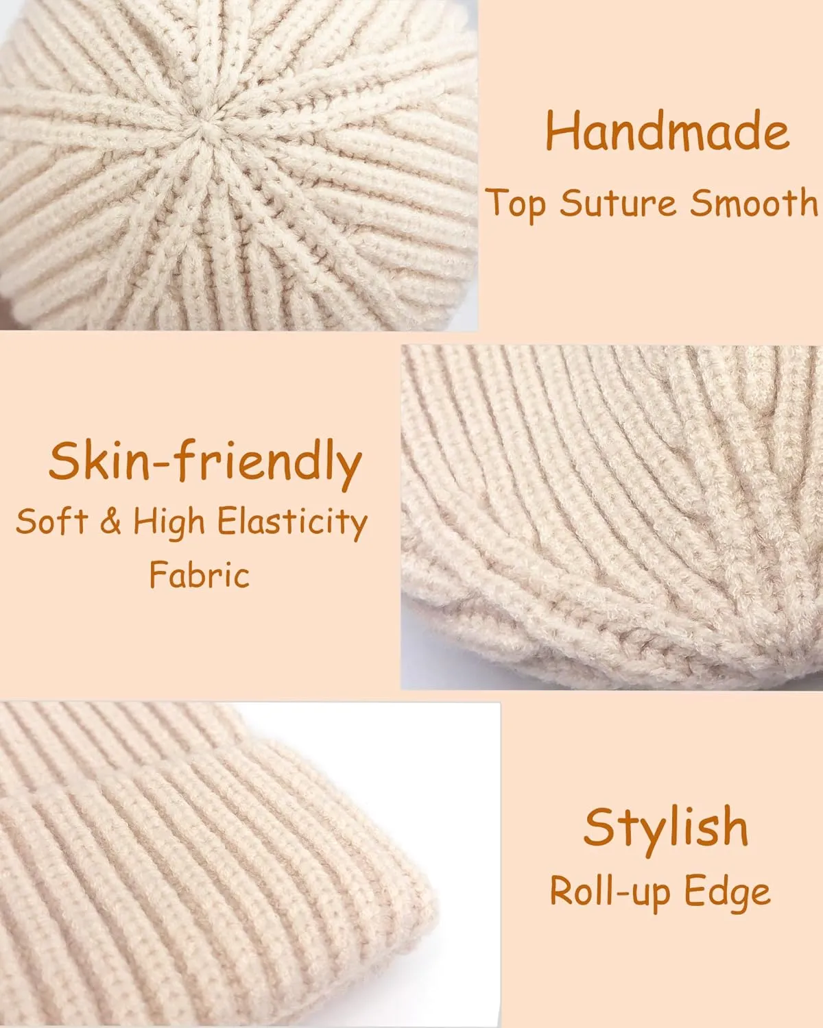 Toddler Beanie Baby Hat Boys Girls Beanies, Wool Cuffed Warm Infant Kids Winter Hats Children Knit Caps