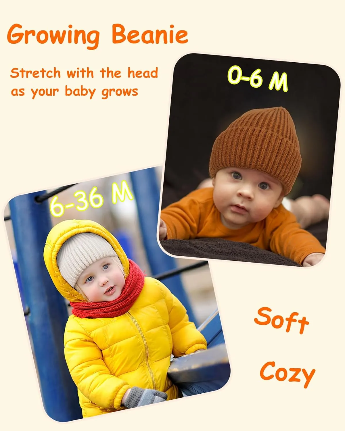 Toddler Beanie Baby Hat Boys Girls Beanies, Wool Cuffed Warm Infant Kids Winter Hats Children Knit Caps