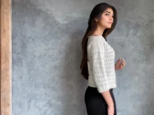 White Ivy Boat Neck Pullover