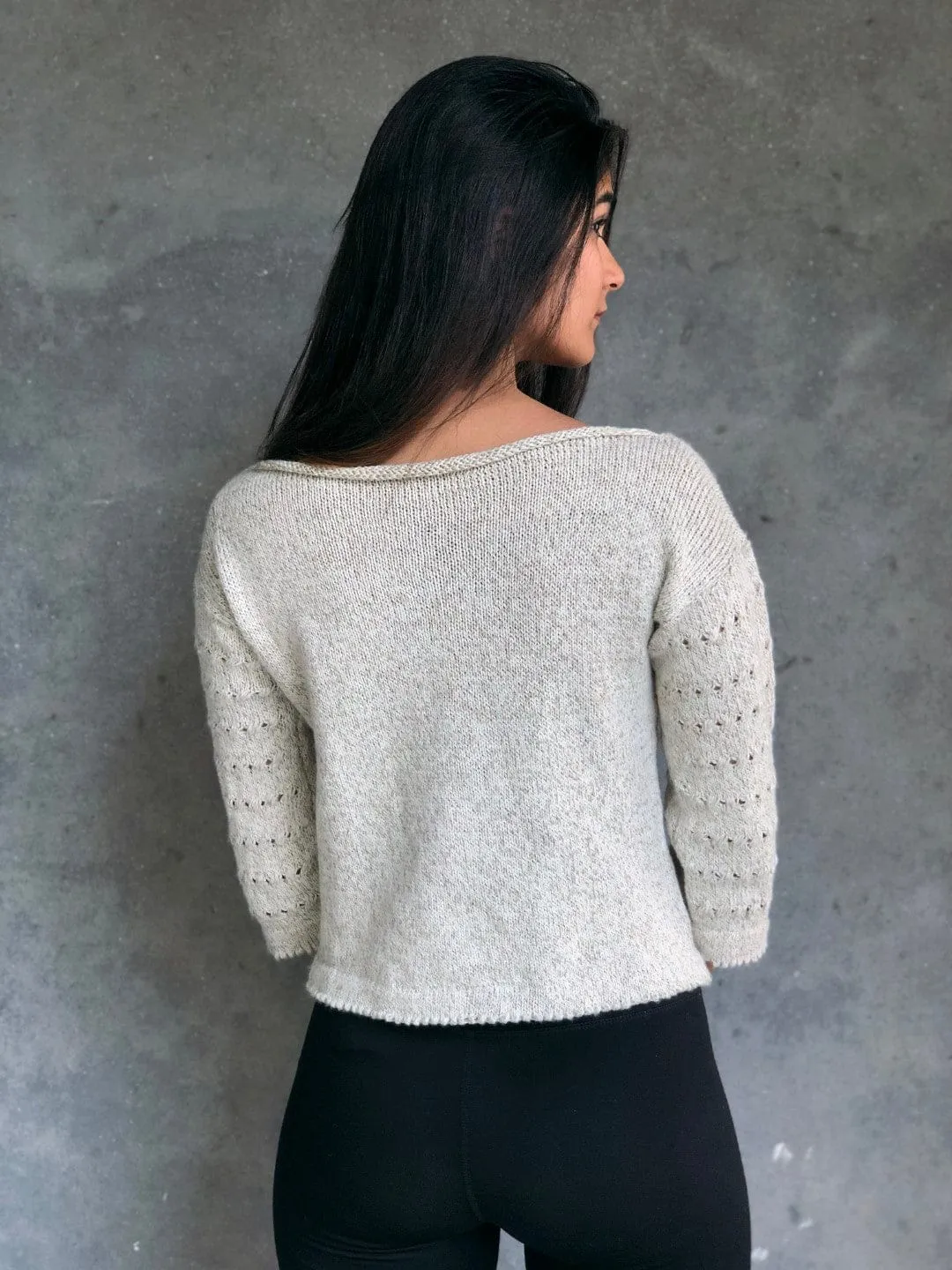 White Ivy Boat Neck Pullover