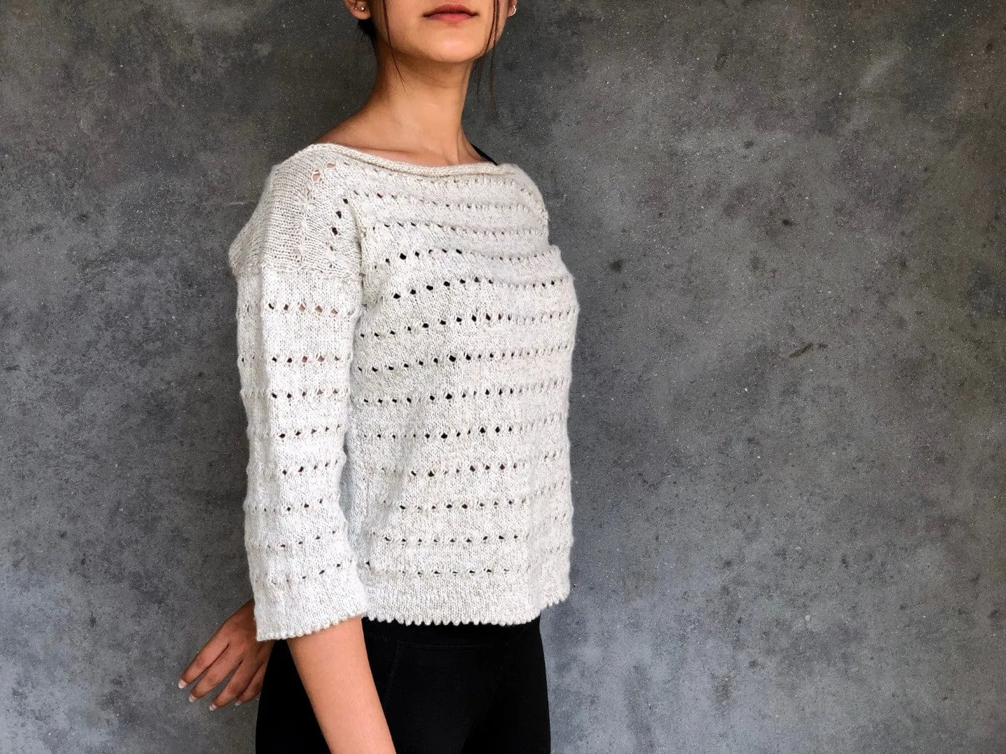 White Ivy Boat Neck Pullover