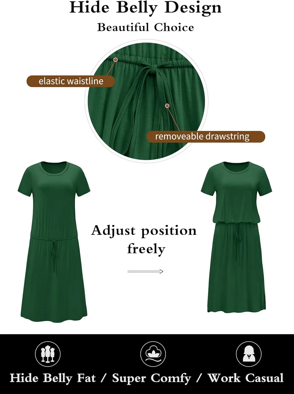 Women Knit Work Casual Pocket Knee Length Travel Dress 2025 Spring Fall Winter Long Sleeve Hide Belly Midi Outfits