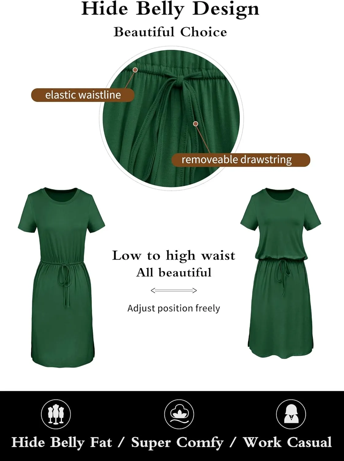 Women Knit Work Casual Pocket Knee Length Travel Dress 2025 Spring Fall Winter Long Sleeve Hide Belly Midi Outfits