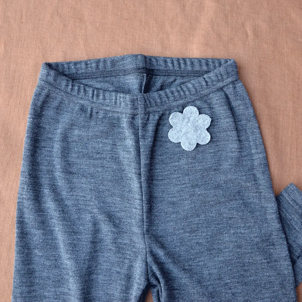 Women's 100% Organic Merino Wool Leggings- Slate (34/36) *SECONDS/YOU MEND IT!
