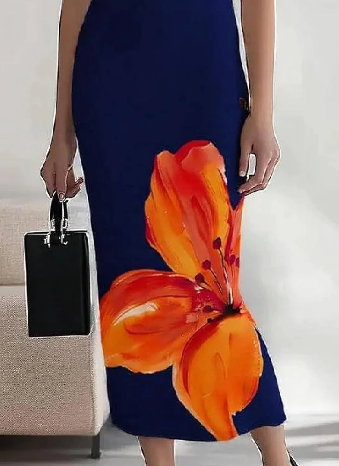 Women's Boho Floral Print Wrap Dress 2025 Summer Elegant V Neck A-Line Semi Formal Cocktail Party Maxi Dresses