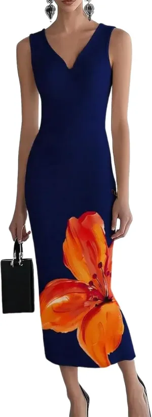 Women's Boho Floral Print Wrap Dress 2025 Summer Elegant V Neck A-Line Semi Formal Cocktail Party Maxi Dresses