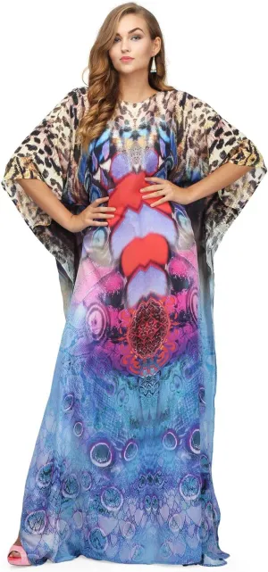 Women's Caftan Dress - Beachwear Coverup Kaftan Casual Long Maxi Lougewear One Size Dresses for Girls & Women