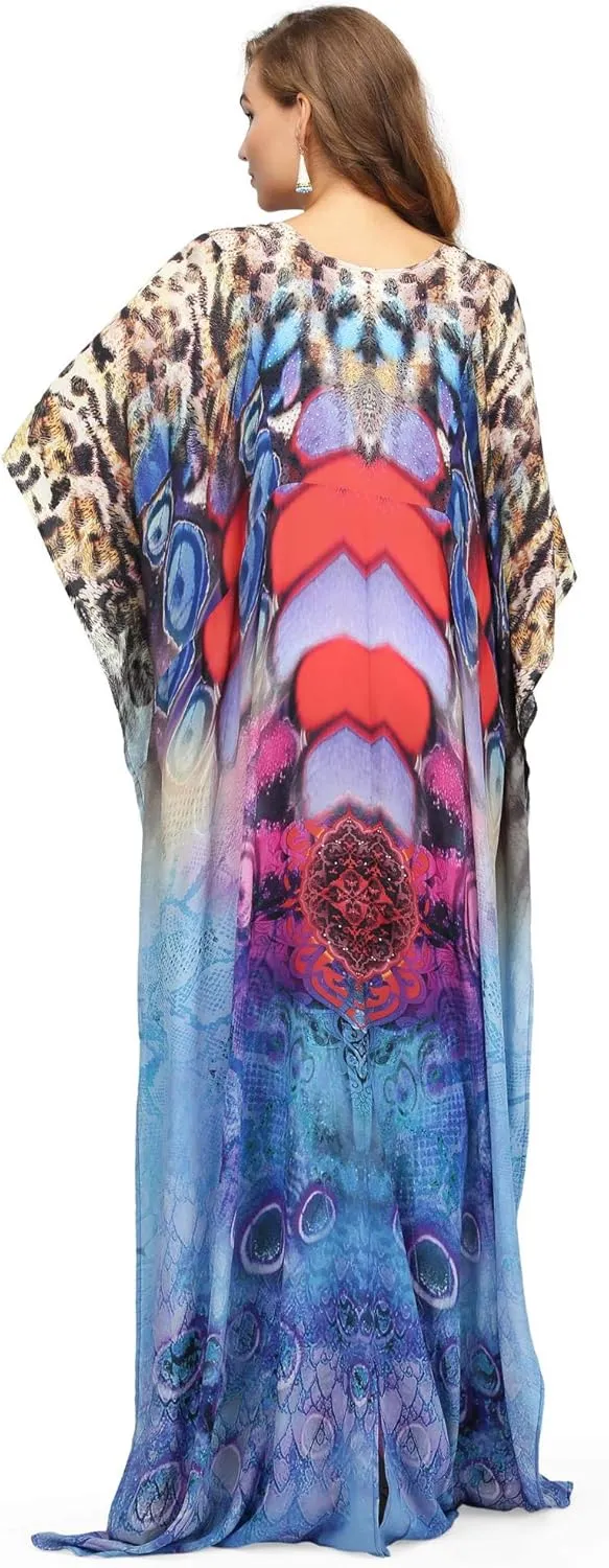 Women's Caftan Dress - Beachwear Coverup Kaftan Casual Long Maxi Lougewear One Size Dresses for Girls & Women